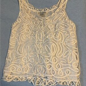 Soulmates Hand-crocheted Ivory Lace Tank Top vintage